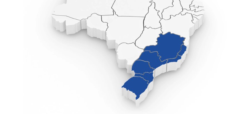 Os estados da região sudeste e sul do Brasil